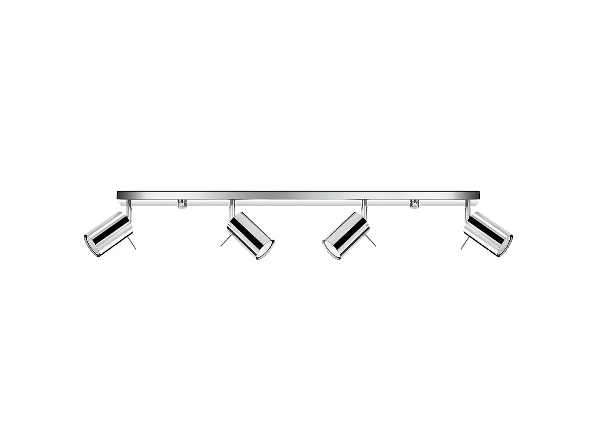 Luminárias de teto Briix moderno, aço - 4 fontes de luz 4000K - L.80 x H.16 cm - cromada
