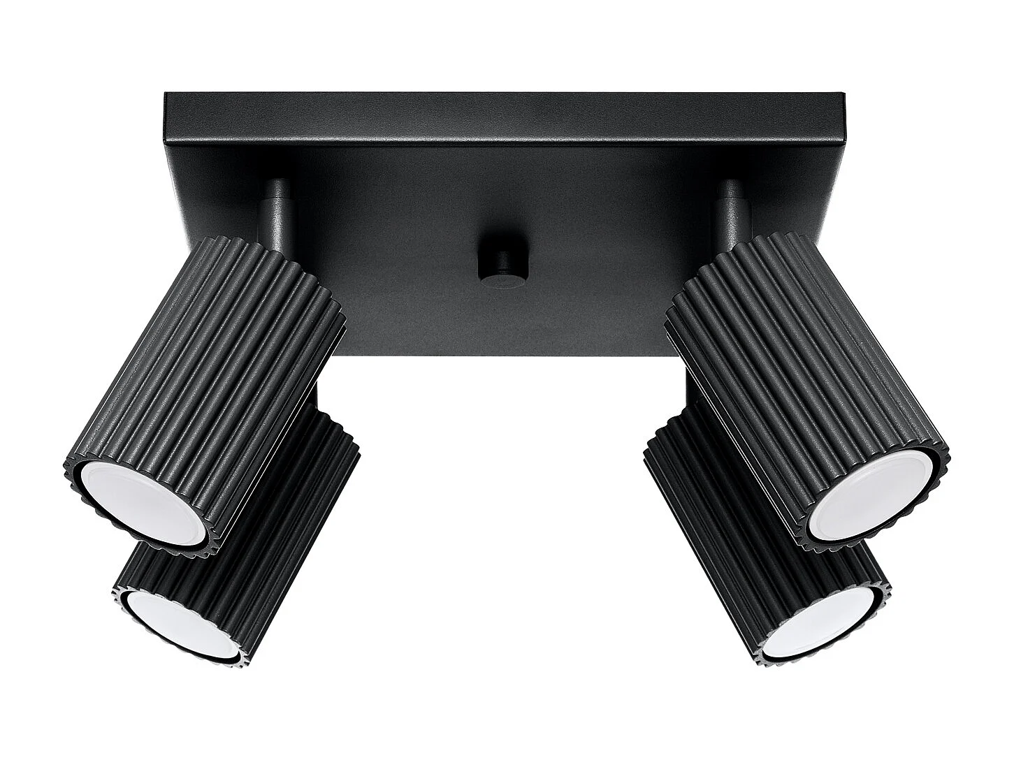 Plafonnier Gloow minimaliste en aluminium - 4 sources lumineuses 4000K - L.25 x H.16,5 cm - noir