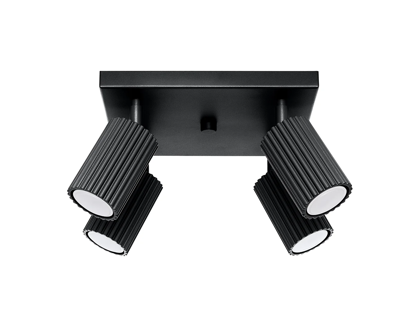 Plafonnier Gloow minimaliste en aluminium - 4 sources lumineuses 4000K - L.25 x H.16,5 cm - noir