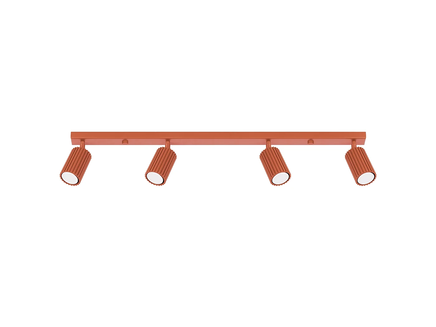 Plafonnier Gloow minimaliste en aluminium - 4 sources lumineuses 3000K - L.81 x H.16,5 cm - ocre rouge