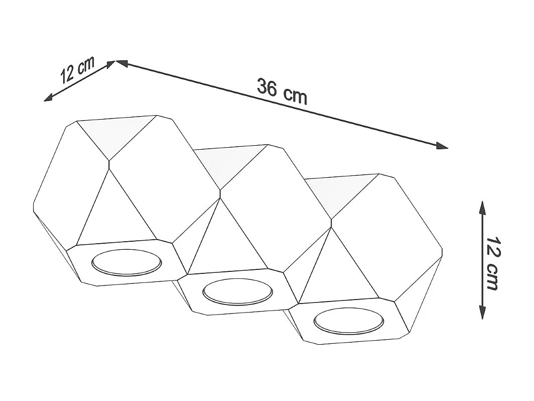 Plafonniers Timberix scandinave en bois - 3 sources lumineuses 3000K - L.36 x H.12 cm - bois naturel