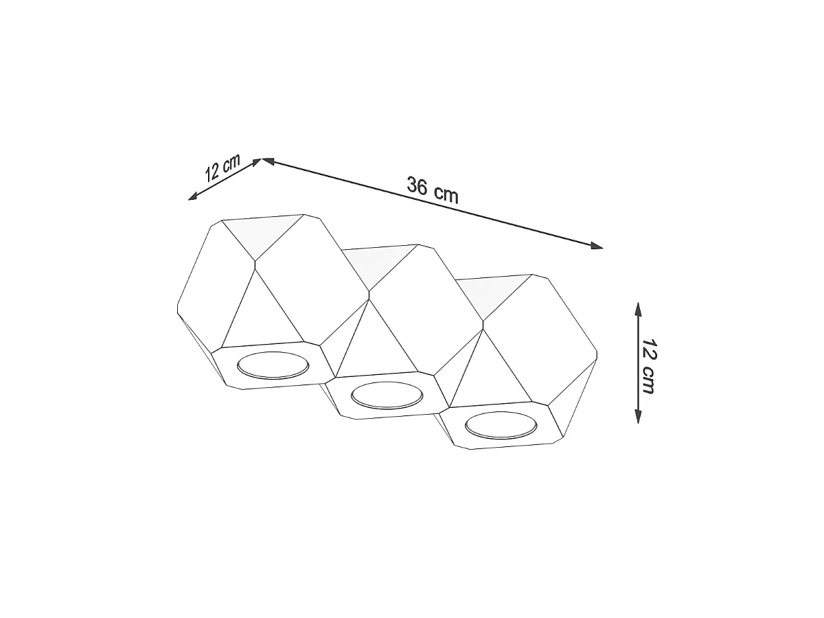 Lampade da soffitto Timberix scandinavo di legna - 3 sorgenti luminose 3000K - L.36 x A.12 cm - legno naturale