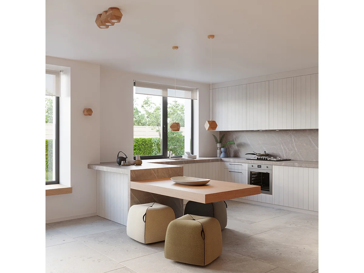 Lampade da soffitto Timberix scandinavo di legna - 3 sorgenti luminose 3000K - L.36 x A.12 cm - legno naturale