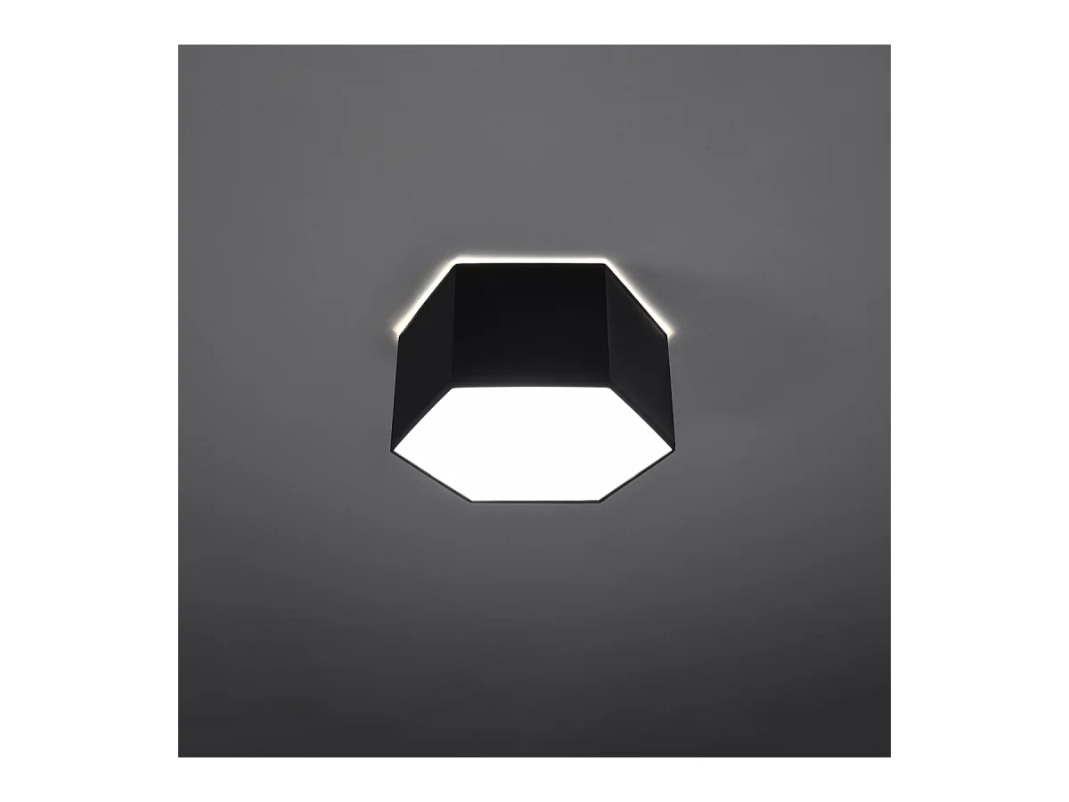 Plafony nowoczesny Solinia, PVC - 2 źródło światła 4000K - L.30.5 x H.15.5 cm - czarny