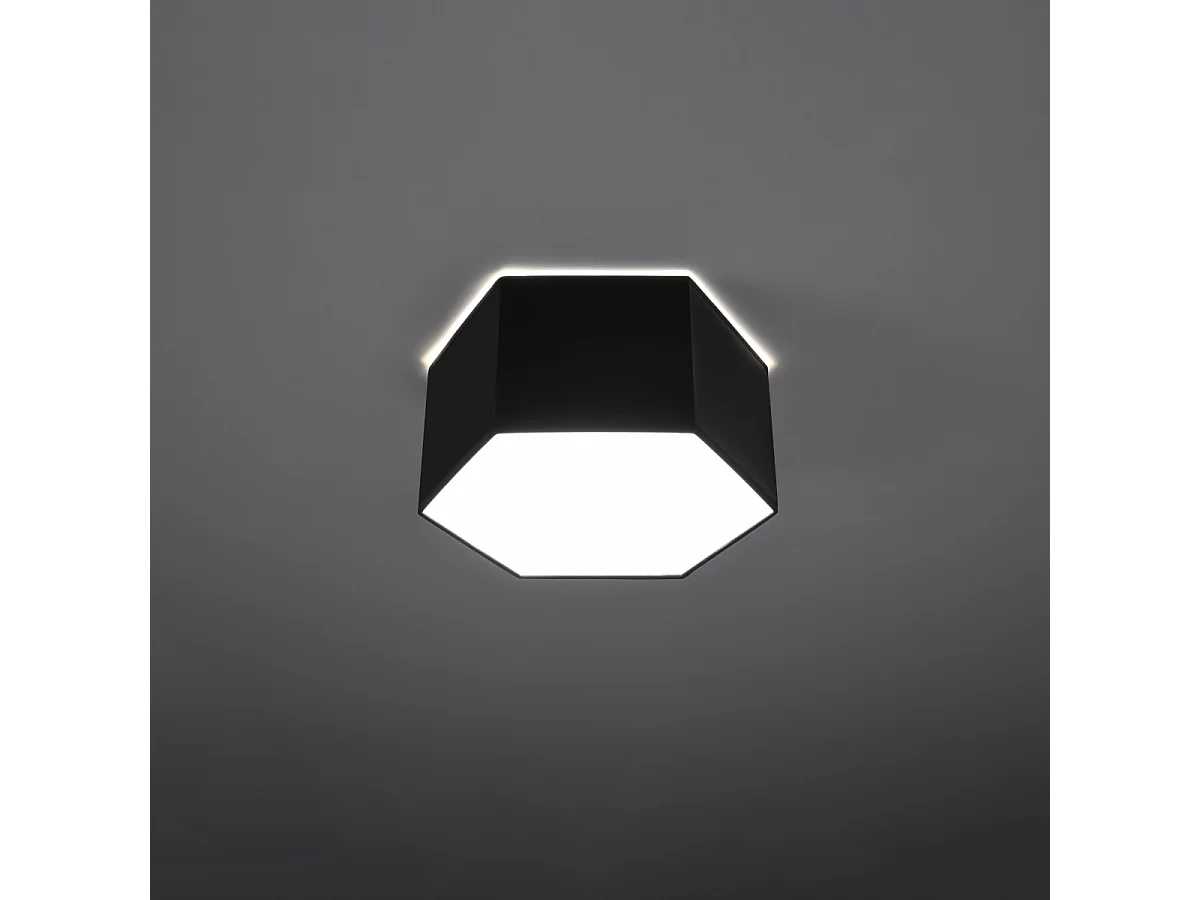 Plafonniers Solinia moderne en PVC - 2 sources lumineuses 4000K - L.30,5 x H.15,5 cm - noir
