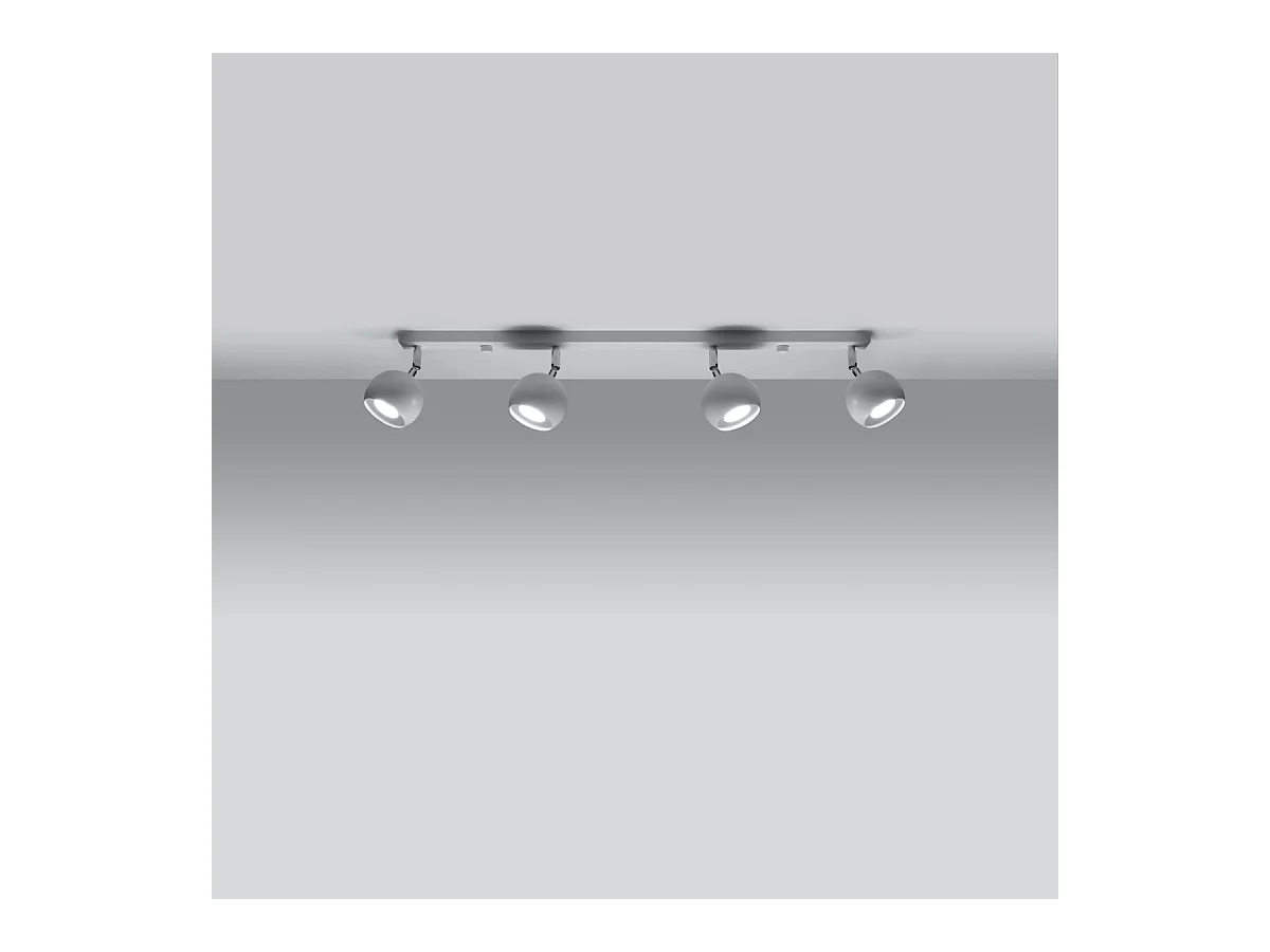 Plafondlampen Rayis modern van  - 4 lichtbronnen 3000K - L.80 x H.16 cm - wit