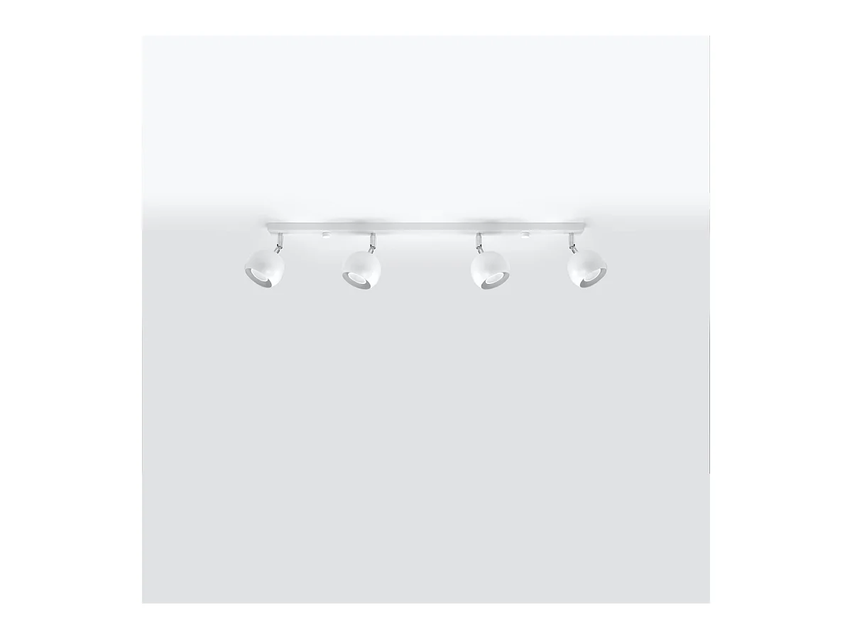 Plafondlampen Rayis modern van  - 4 lichtbronnen 3000K - L.80 x H.16 cm - wit