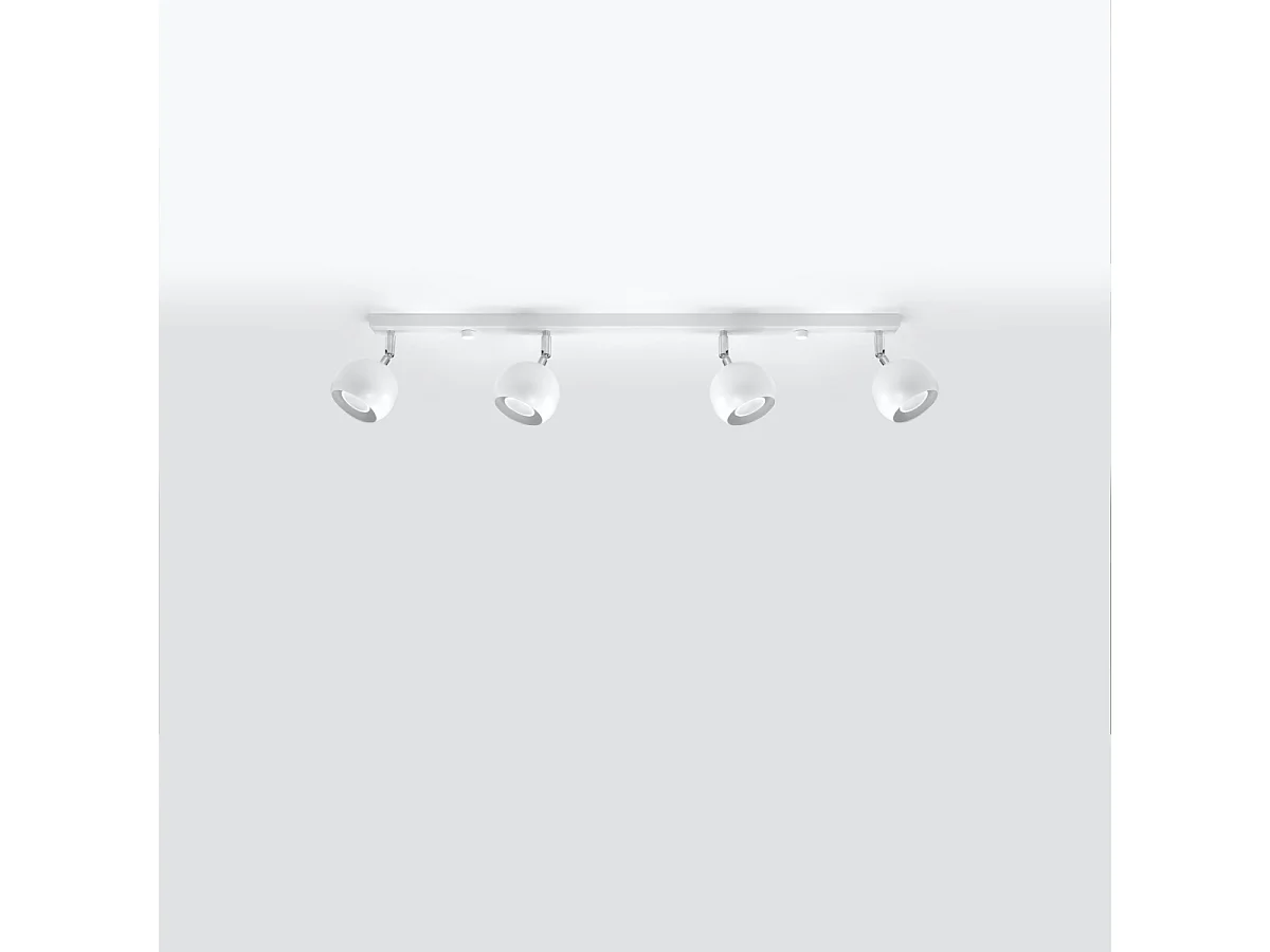 Plafonniers Rayis moderne en acier - 4 sources lumineuses 3000K - L.80 x H.16 cm - blanc
