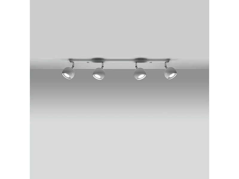 Deckenlampen Rayis modern aus  Stahl - 4 lichtquellen 3000K - L.80 x H. cm - Weiß