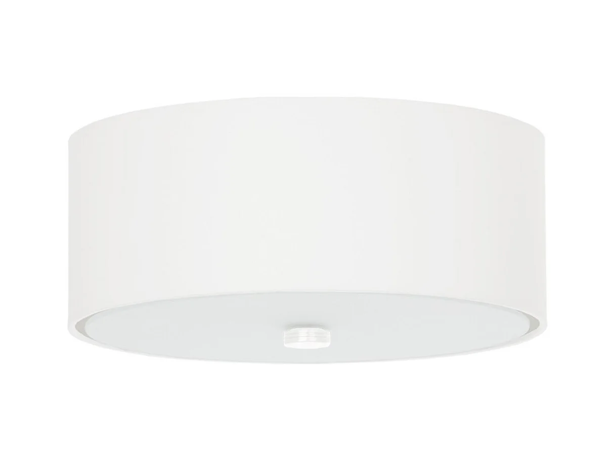 Plafony minimalistyczny Kalmaris, tkanina/szkło/stal - 3 źródło światła 4000K - L.30 x H.22 cm - biały