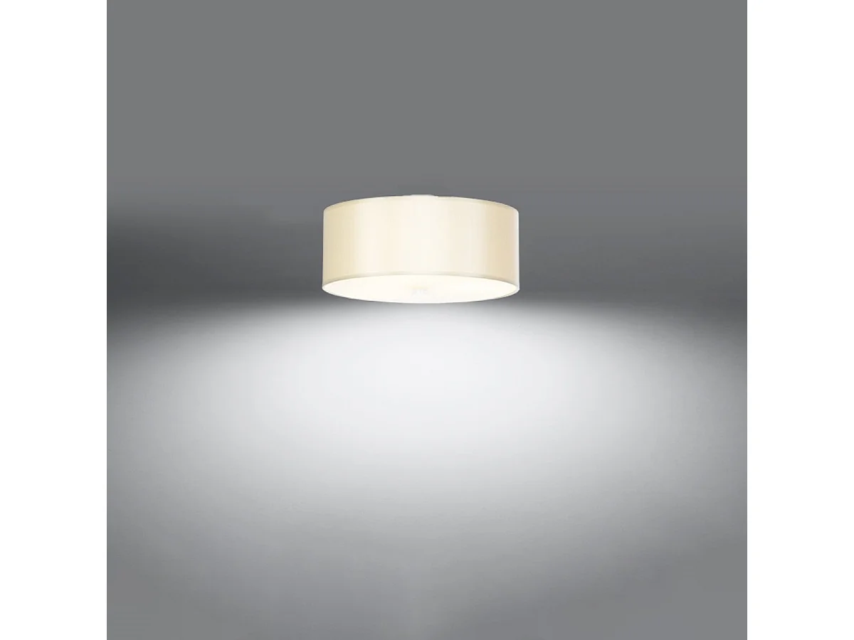 Plafonniers Kalmaris minimaliste en tissu/verre/acier - 3 sources lumineuses 4000K - L.30 x H.22 cm - blanc