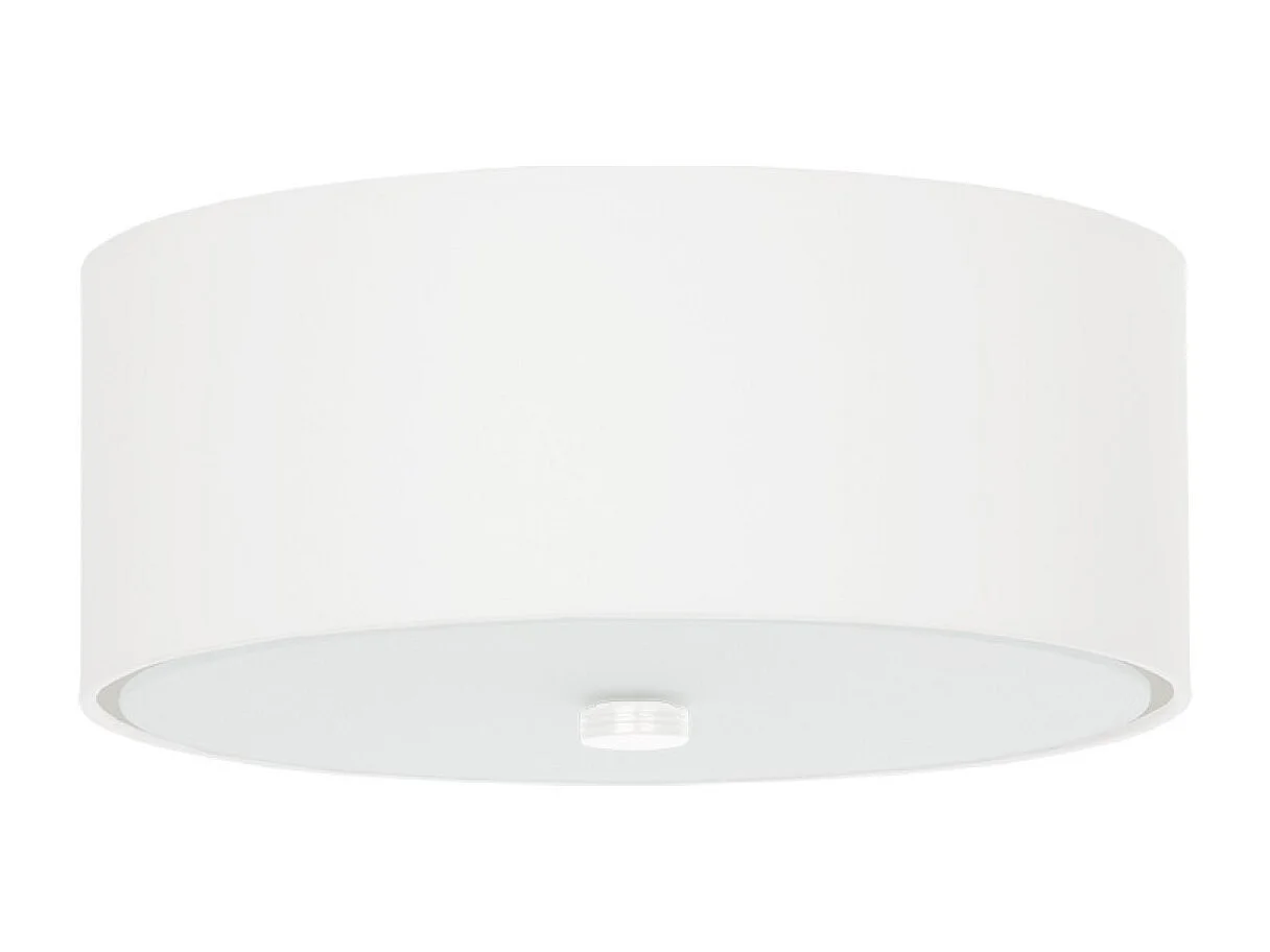 Plafonniers Kalmaris minimaliste en tissu/verre/acier - 3 sources lumineuses 4000K - L.30 x H.22 cm - blanc