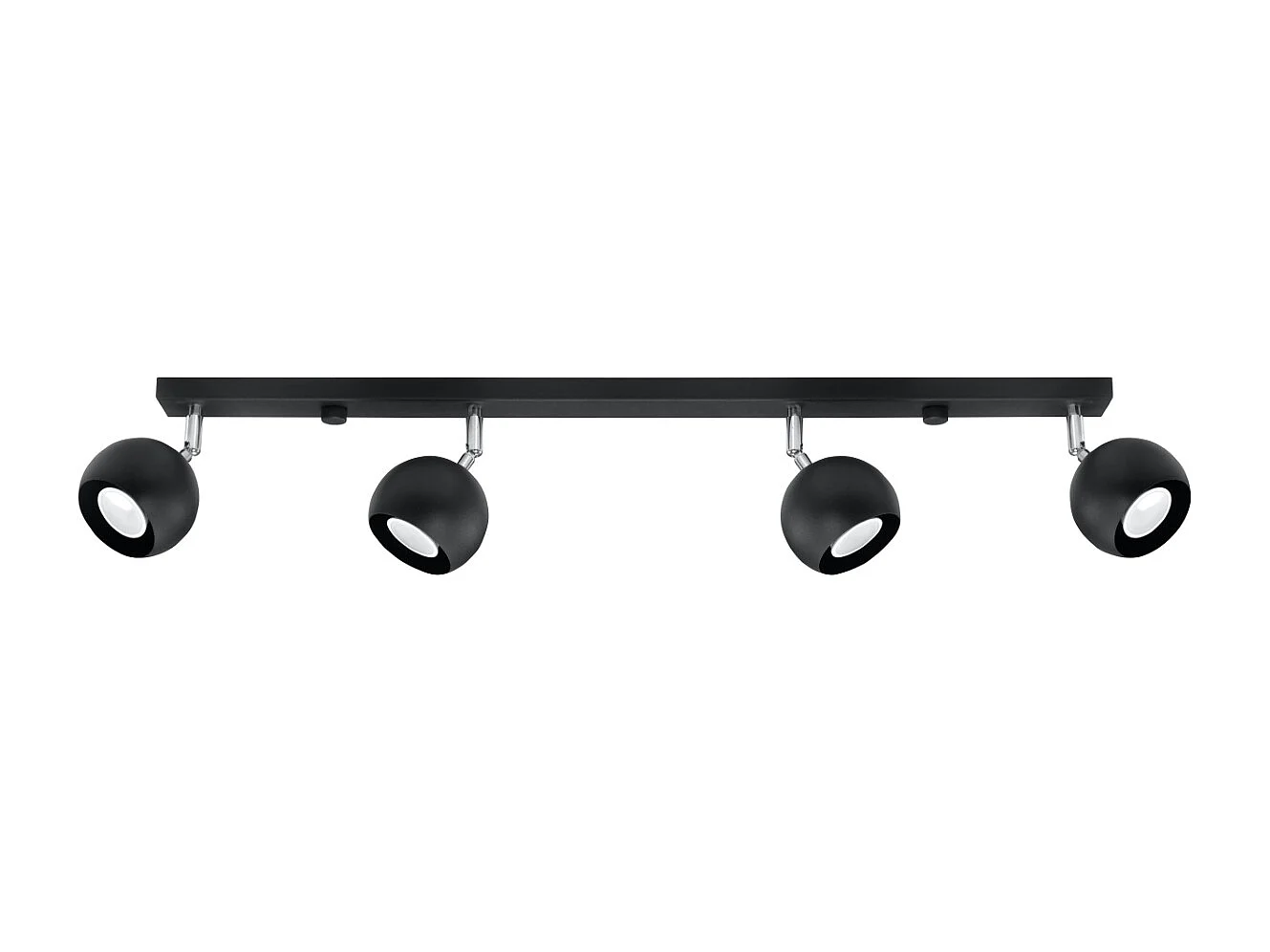 Plafonniers Rayis moderne en acier - 4 sources lumineuses 4000K - L.80 x H.16 cm - noir