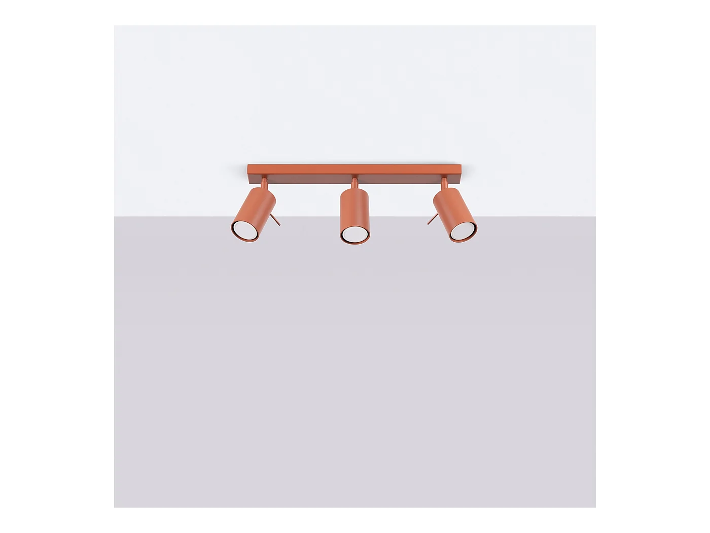 Lampa sufitowa nowoczesny Briix, stal - 3 źródło światła 3000K - L.45 x H.17 cm - ochra czerwona