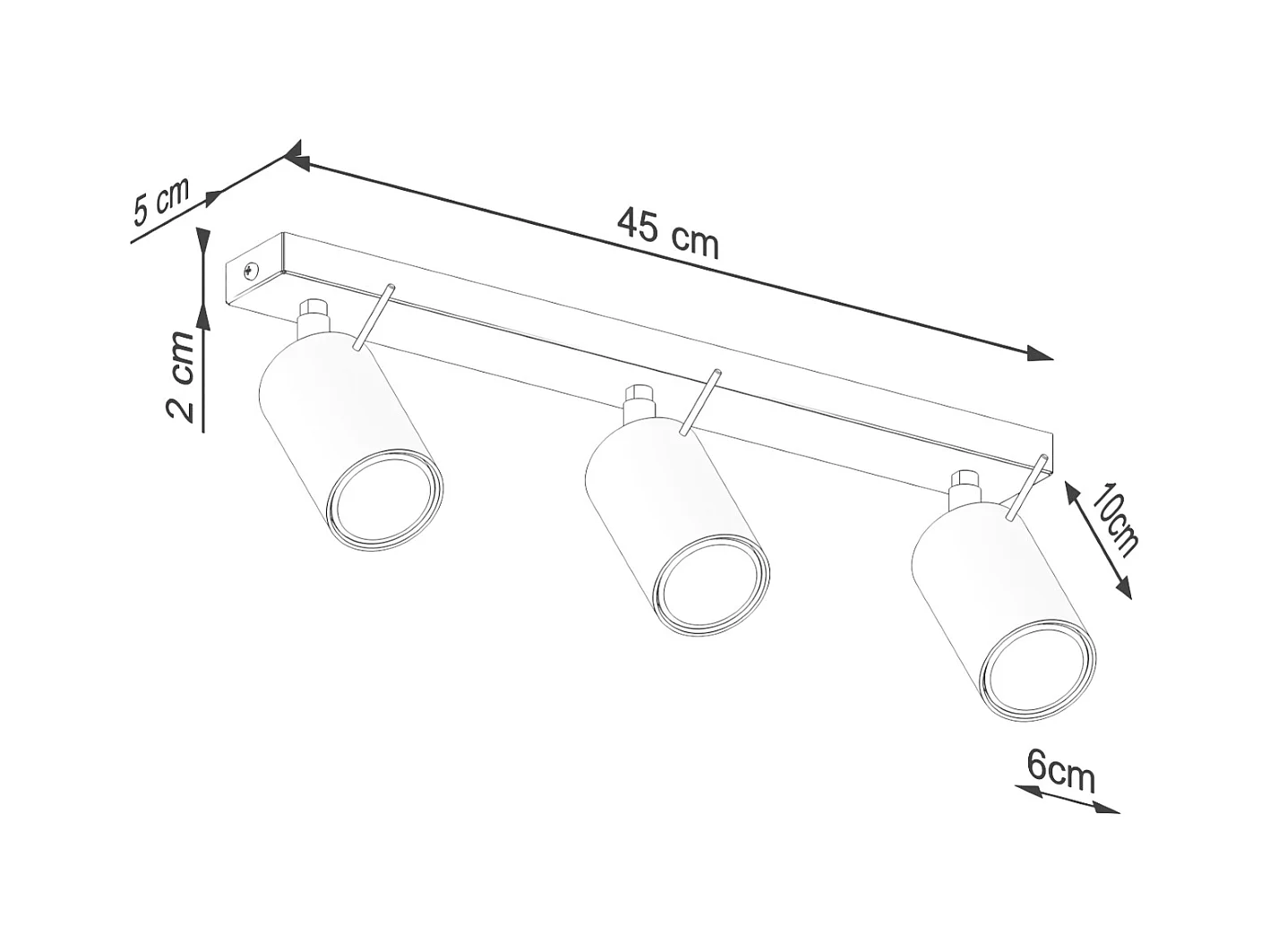 Lampa sufitowa nowoczesny Briix, stal - 3 źródło światła 3000K - L.45 x H.17 cm - ochra czerwona