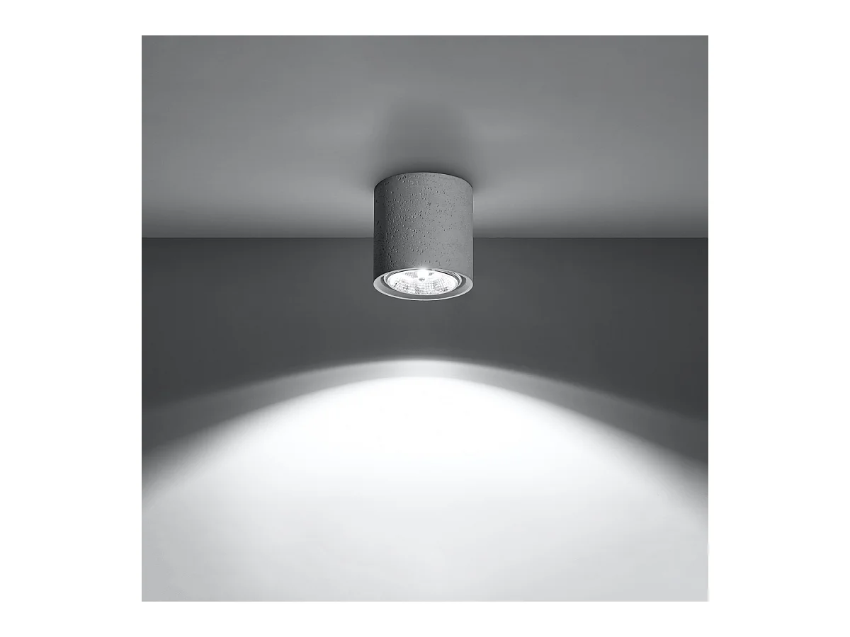 Plafonniers Zynko industriel en béton - 1 sources lumineuses 3000K - L.14 x H.14 cm - gris