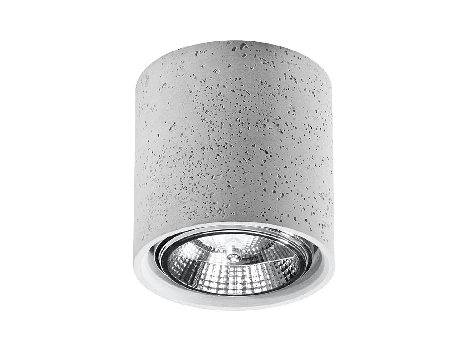 Plafonniers Zynko industriel en béton - 1 sources lumineuses 3000K - L.14 x H.14 cm - gris