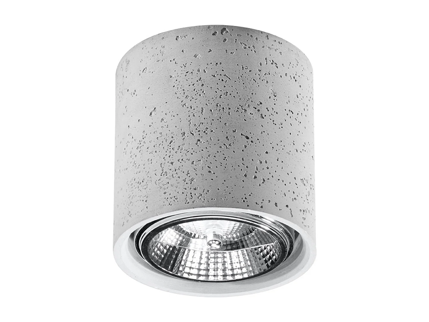 Plafonniers Zynko industriel en béton - 1 sources lumineuses 3000K - L.14 x H.14 cm - gris