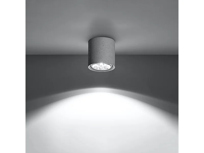 Plafonniers Zynko industriel en béton - 1 sources lumineuses 3000K - L.14 x H.14 cm - gris