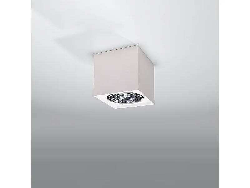 Plafonniers Flaix moderne en céramique - 1 sources lumineuses 4000K - L.14 x H.14 cm - blanc