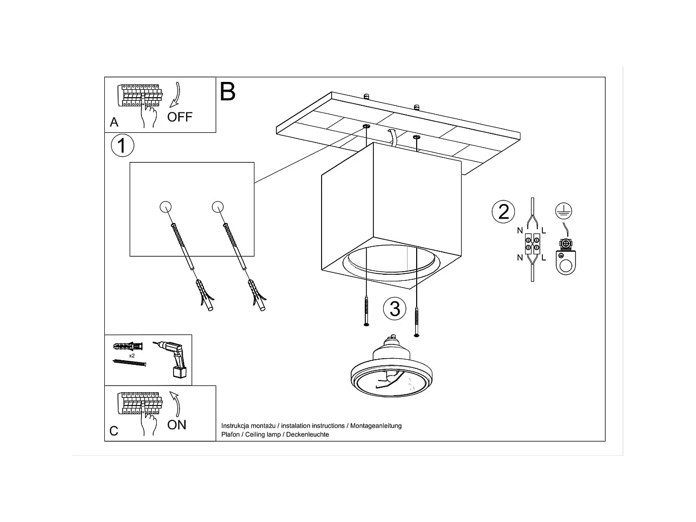 Plafonniers Flaix moderne en céramique - 1 sources lumineuses 4000K - L.14 x H.14 cm - blanc