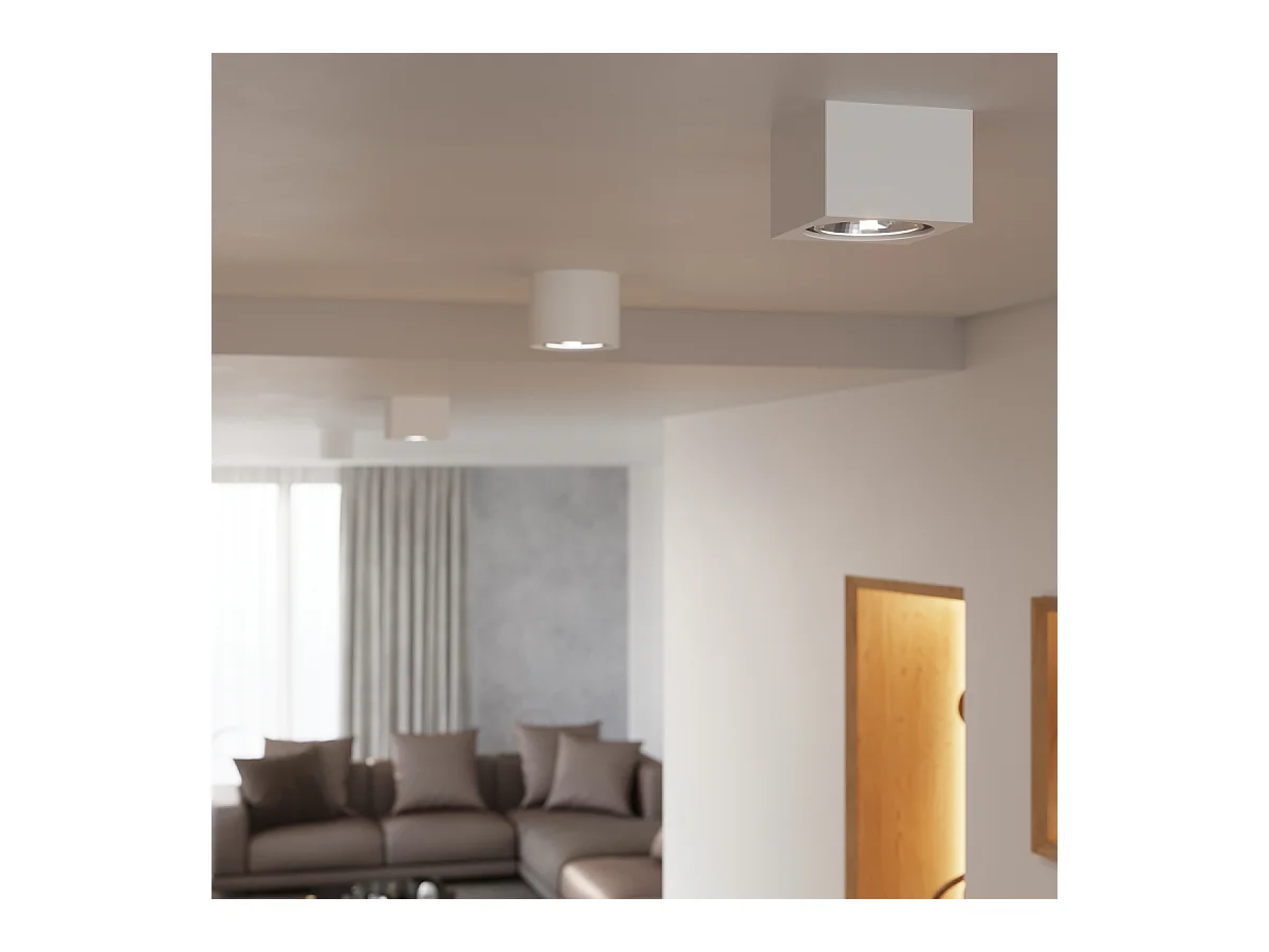 Plafonniers Flaix moderne en céramique - 1 sources lumineuses 4000K - L.14 x H.14 cm - blanc