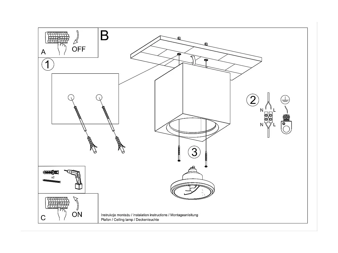 Plafonniers Flaix moderne en céramique - 1 sources lumineuses 4000K - L.14 x H.14 cm - blanc