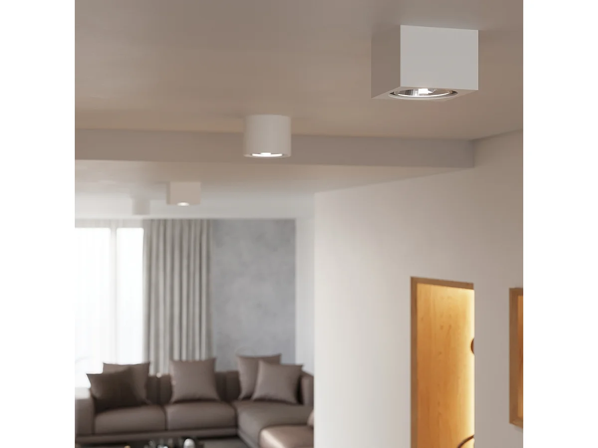 Plafonniers Flaix moderne en céramique - 1 sources lumineuses 4000K - L.14 x H.14 cm - blanc