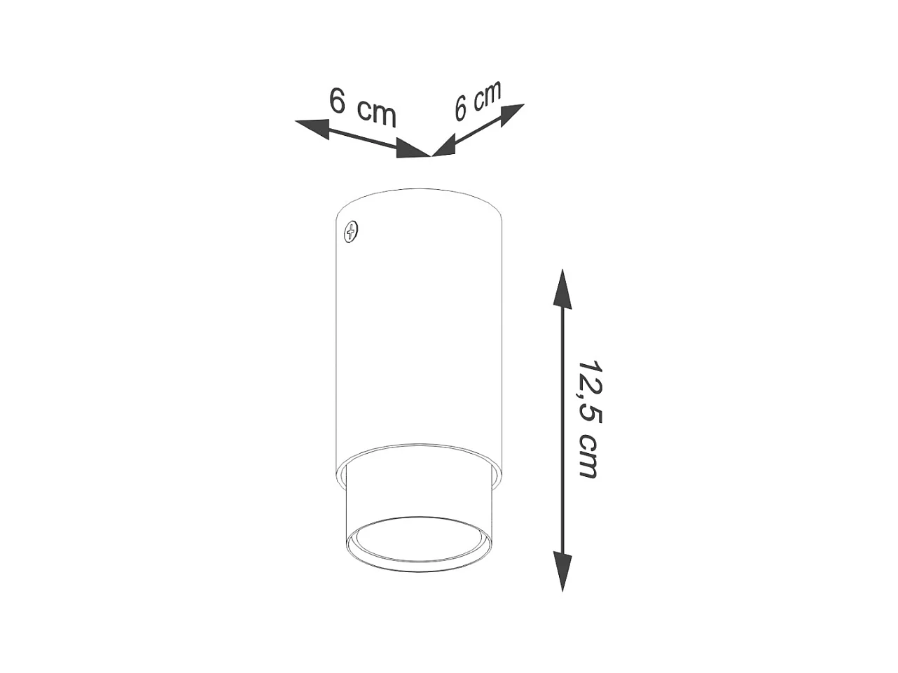 Luminária de teto Alvor moderno, aço - 1 fontes de luz 4000K - L.6 x H.12.5 cm - preto/cromo