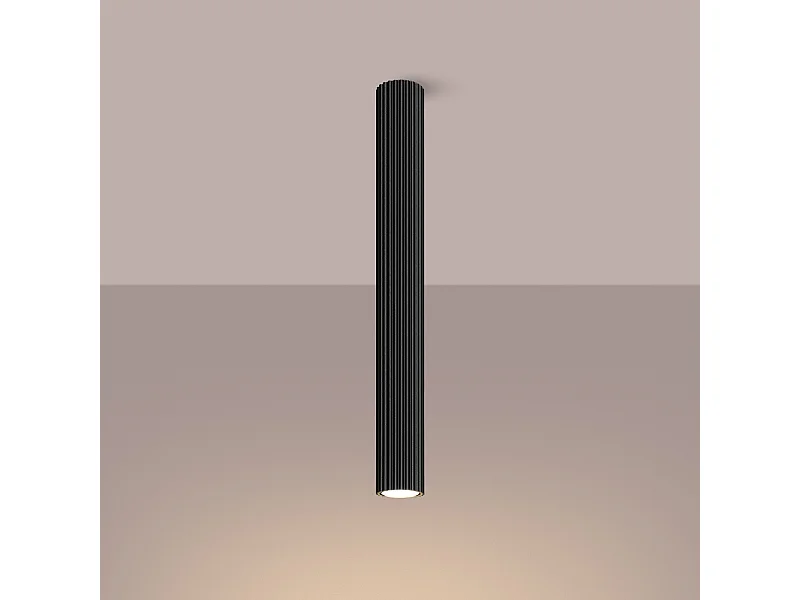 Lampada da soffitto Gloow minimalista di alluminio - 1 sorgenti luminose 3000K - L.6,5 x A.60 cm - nero