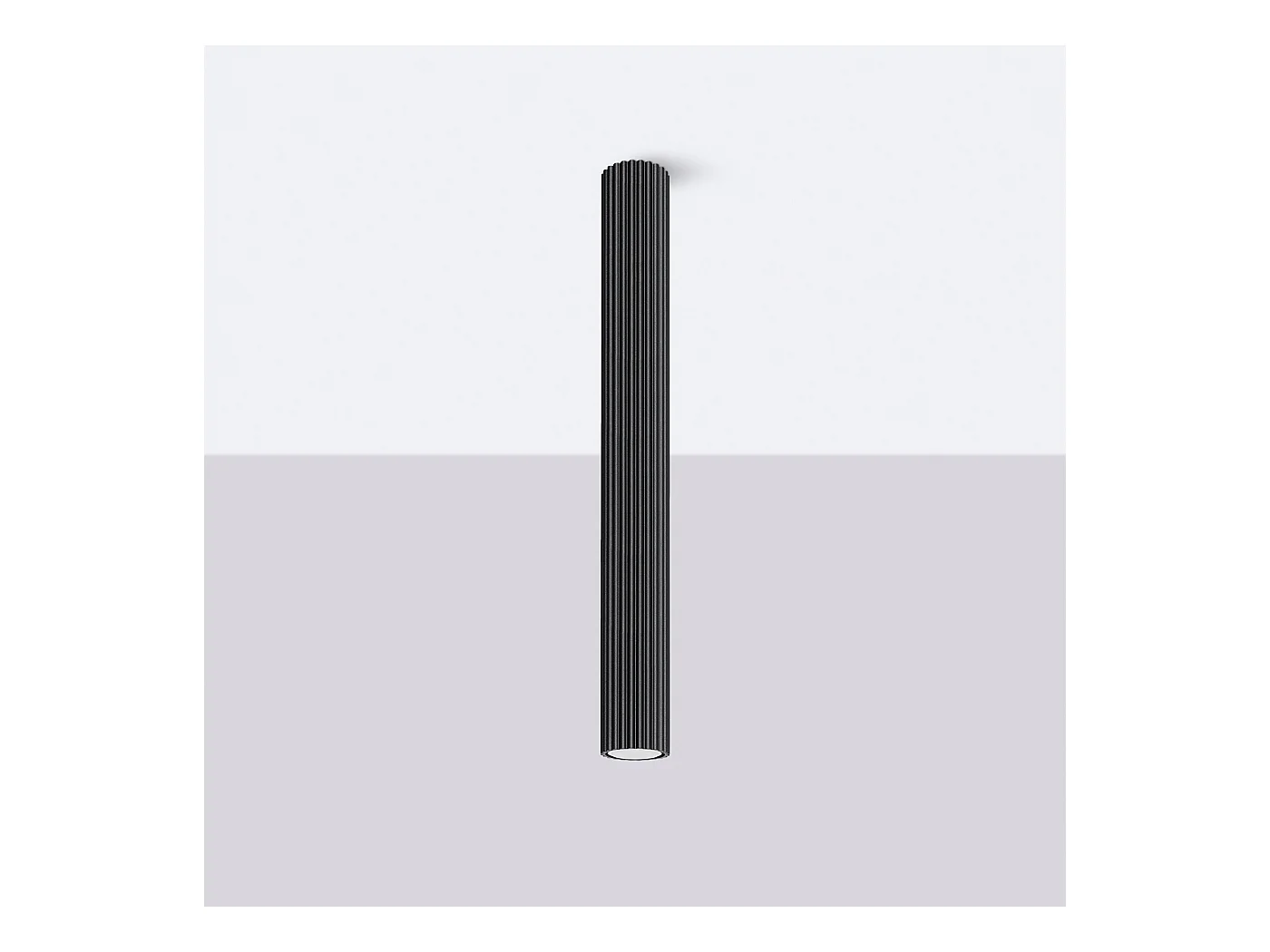 Plafondlamp Gloow minimalistisch van  - 1 lichtbronnen 3000K - L.6,5 x H.60 cm - zwart