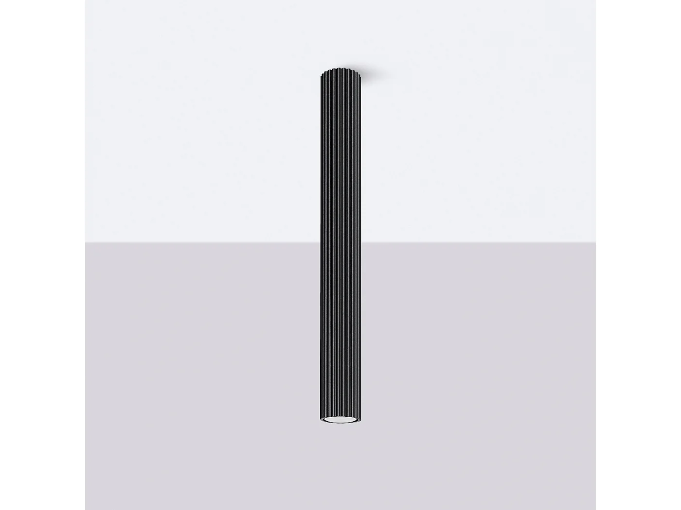 Plafonnier Gloow minimaliste en aluminium - 1 sources lumineuses 3000K - L.6,5 x H.60 cm - noir