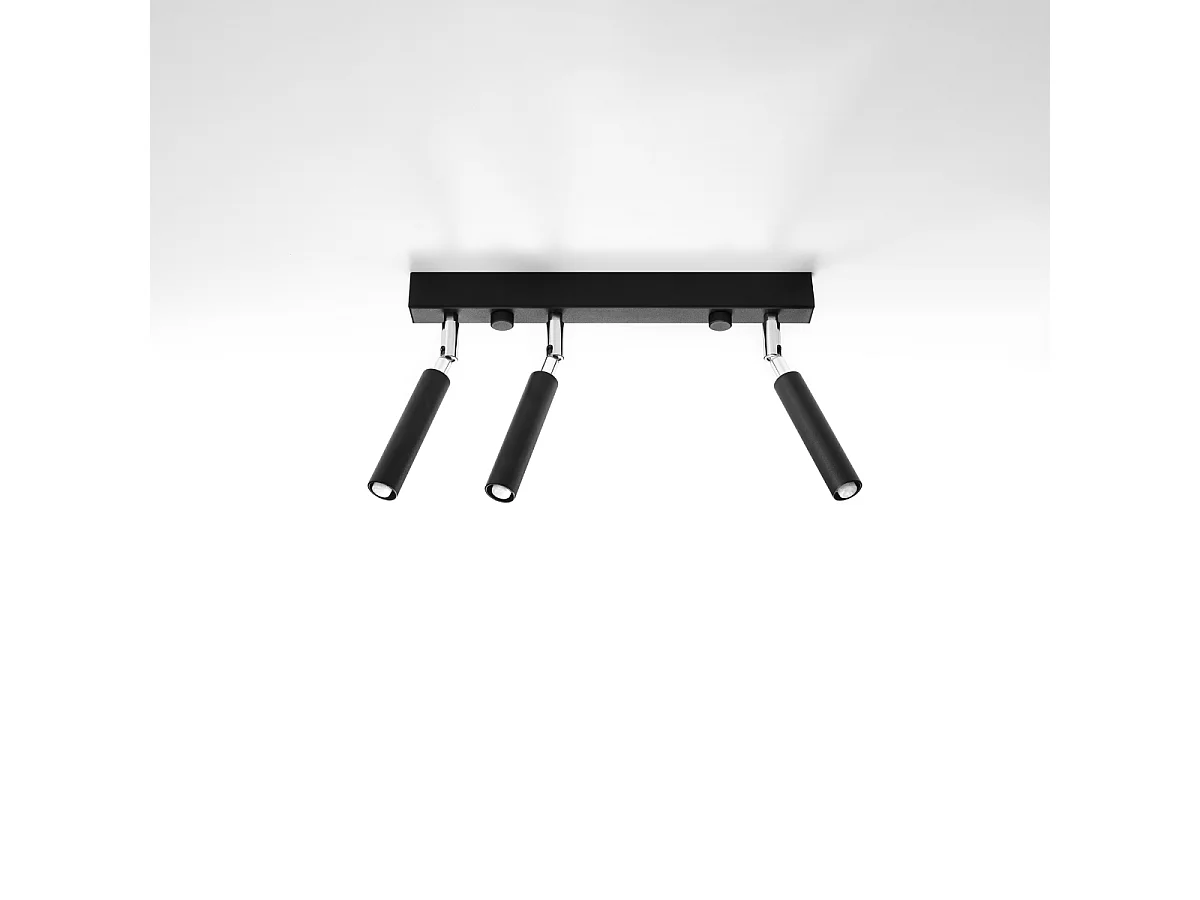 Plafonniers Astix moderne en aluminium - 3 sources lumineuses 4000K - L.35 x H.20 cm - noir