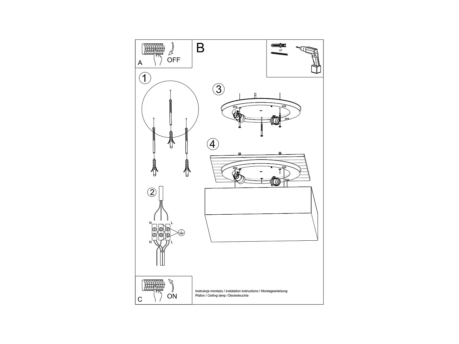 Plafondlampen Care minimalistisch van  - 1 lichtbronnen 4000K - L.25 x H.11 cm - wit