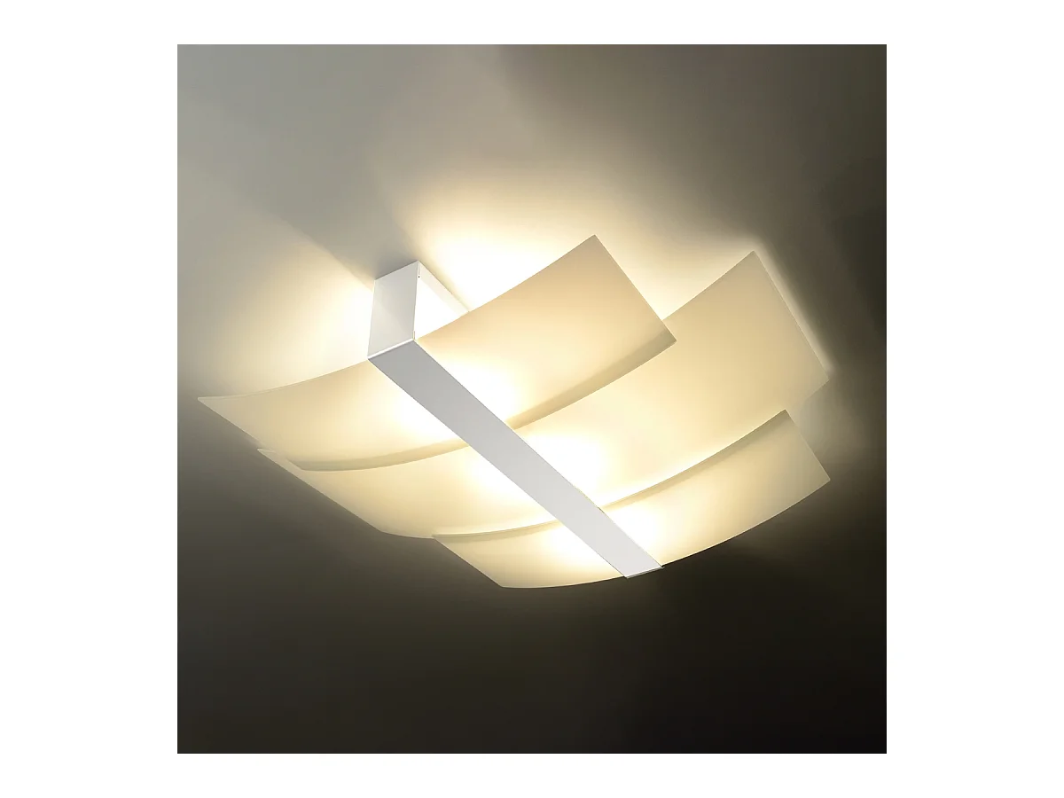 Plafondlampen Zelora modern van  - 3 lichtbronnen 4000K - L.61 x H.7 cm - wit