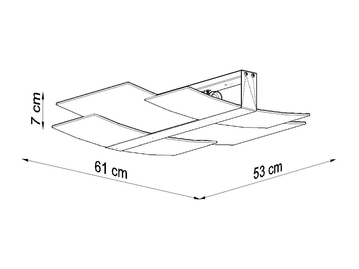 Plafonniers Zelora moderne en acier/verre - 3 sources lumineuses 4000K - L.61 x H.7 cm - blanc