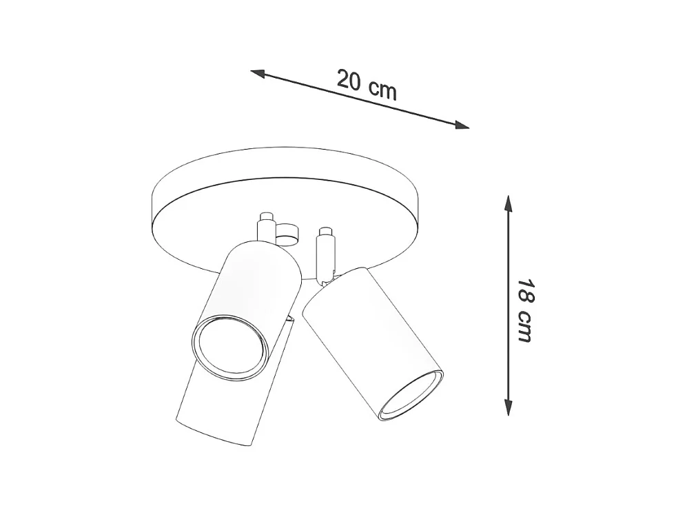 Plafony nowoczesny Briix, stal - 3 źródło światła 4000K - L.20 x H.18 cm - biały