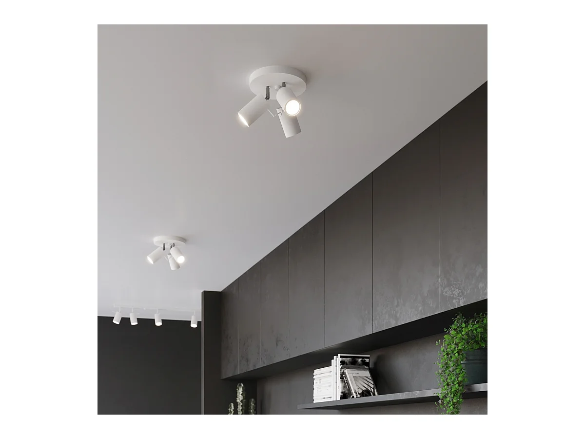 Plafony nowoczesny Briix, stal - 3 źródło światła 4000K - L.20 x H.18 cm - biały