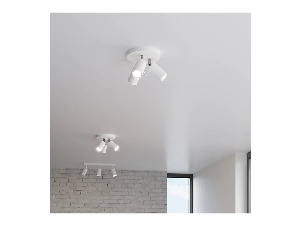 Plafony nowoczesny Briix, stal - 3 źródło światła 4000K - L.20 x H.18 cm - biały