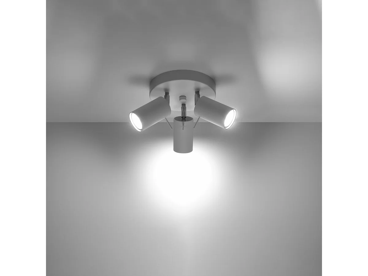 Plafonniers Briix moderne en acier - 3 sources lumineuses 4000K - L.20 x H.18 cm - blanc