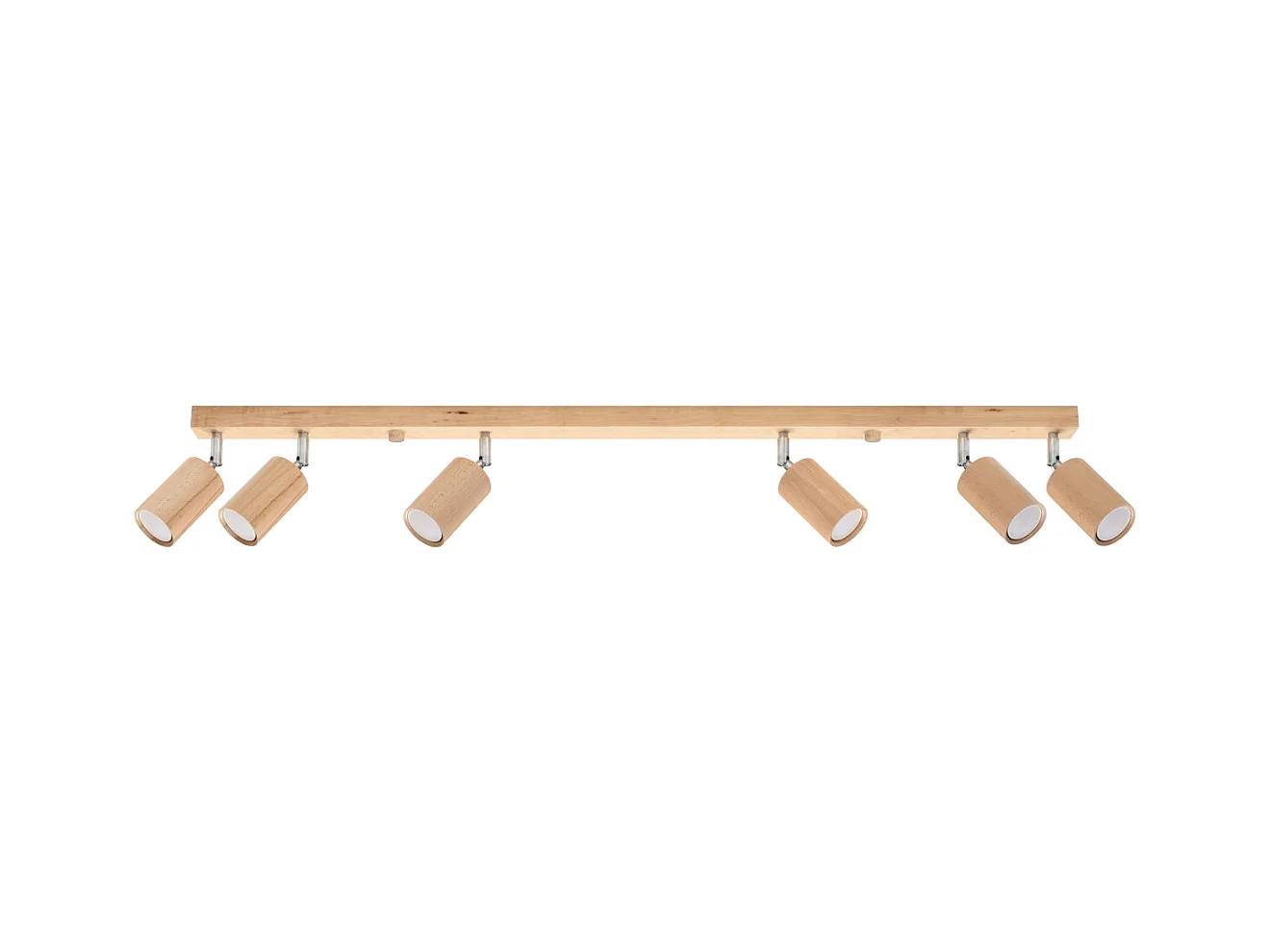 Plafonniers Vorix scandinave en bois - 6 sources lumineuses 4000K - L.120 x H.20 cm - chêne