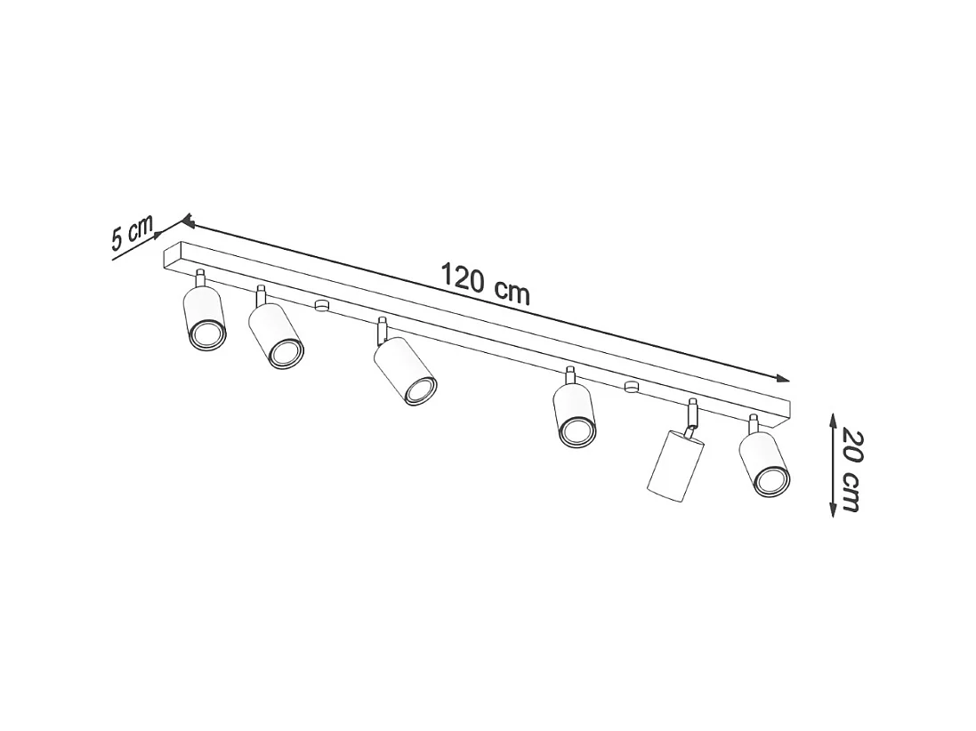 Plafonniers Vorix scandinave en bois - 6 sources lumineuses 4000K - L.120 x H.20 cm - chêne