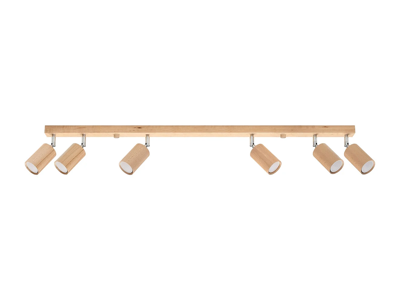 Plafonniers Vorix scandinave en bois - 6 sources lumineuses 4000K - L.120 x H.20 cm - chêne