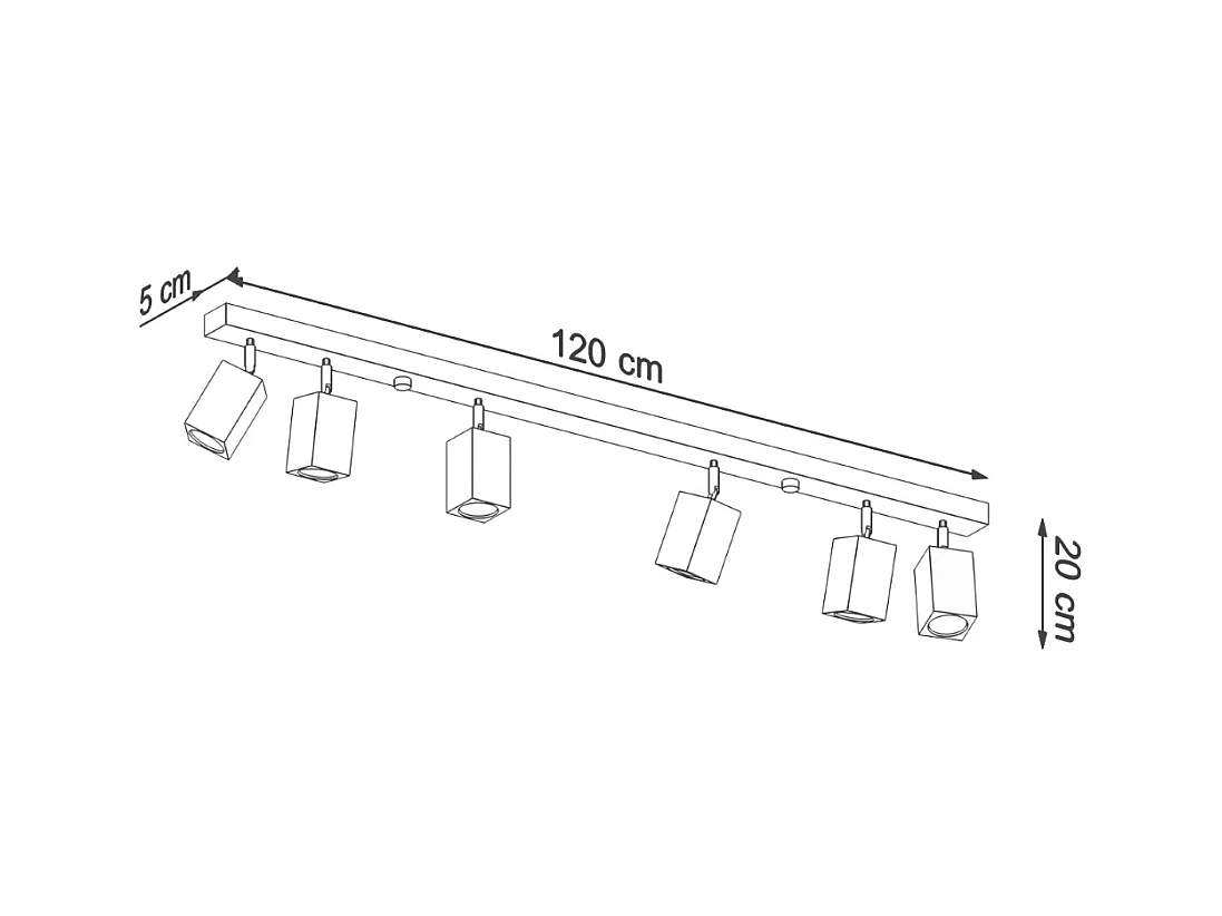 Plafonniers Zezu scandinave en bois - 6 sources lumineuses 4000K - L.120 x H.20 cm - chêne