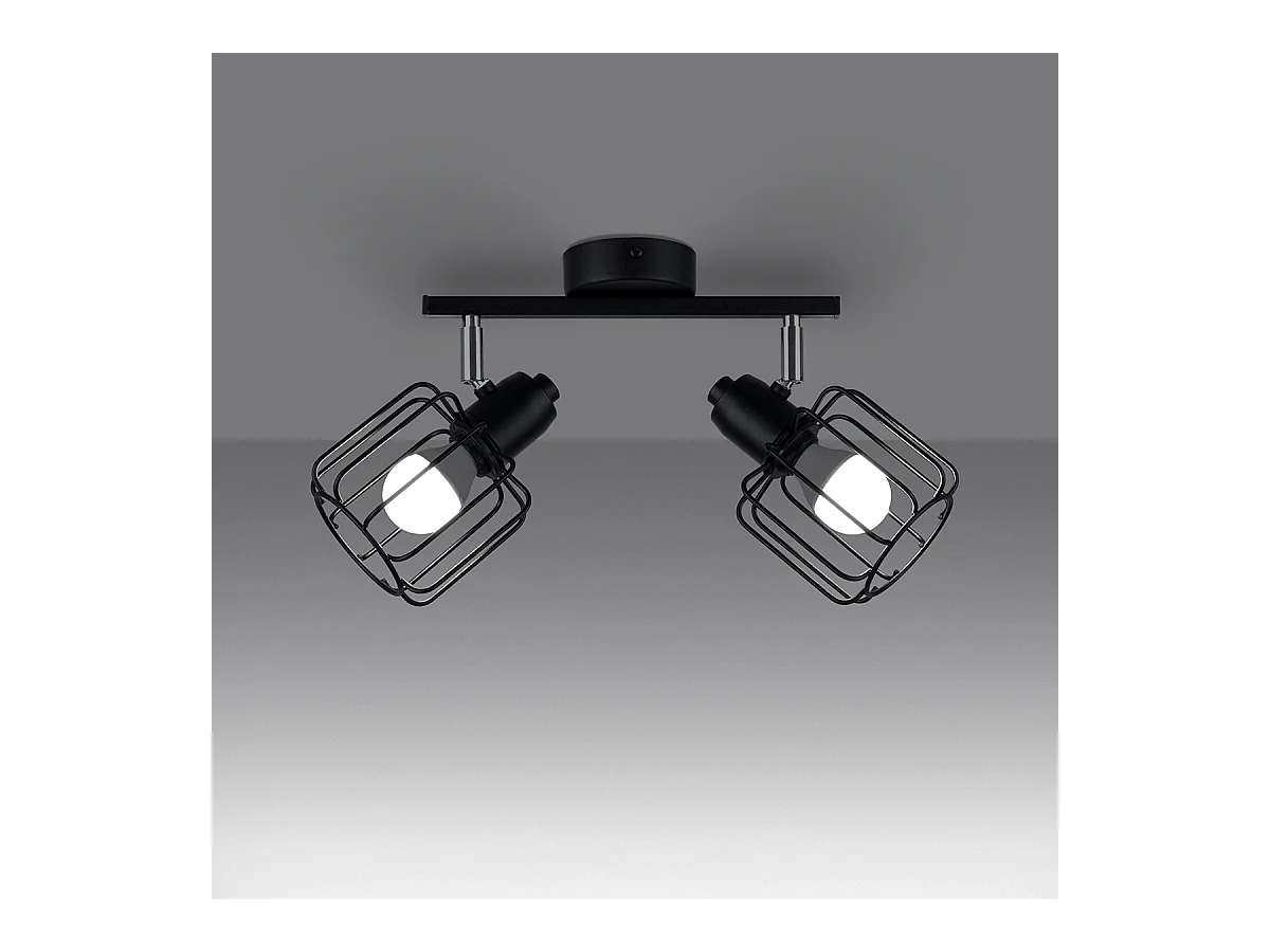 Plafondlampen Celubi modern van  - 2 lichtbronnen 4000K - L.27 x H.19 cm - zwart