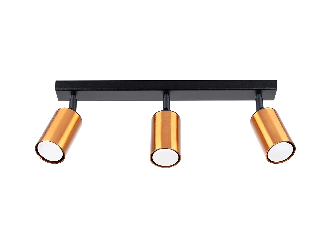 Plafondlampen Glois modern van  - 3 lichtbronnen 3000K - L.45 x H.18,5 cm - zwart/koper