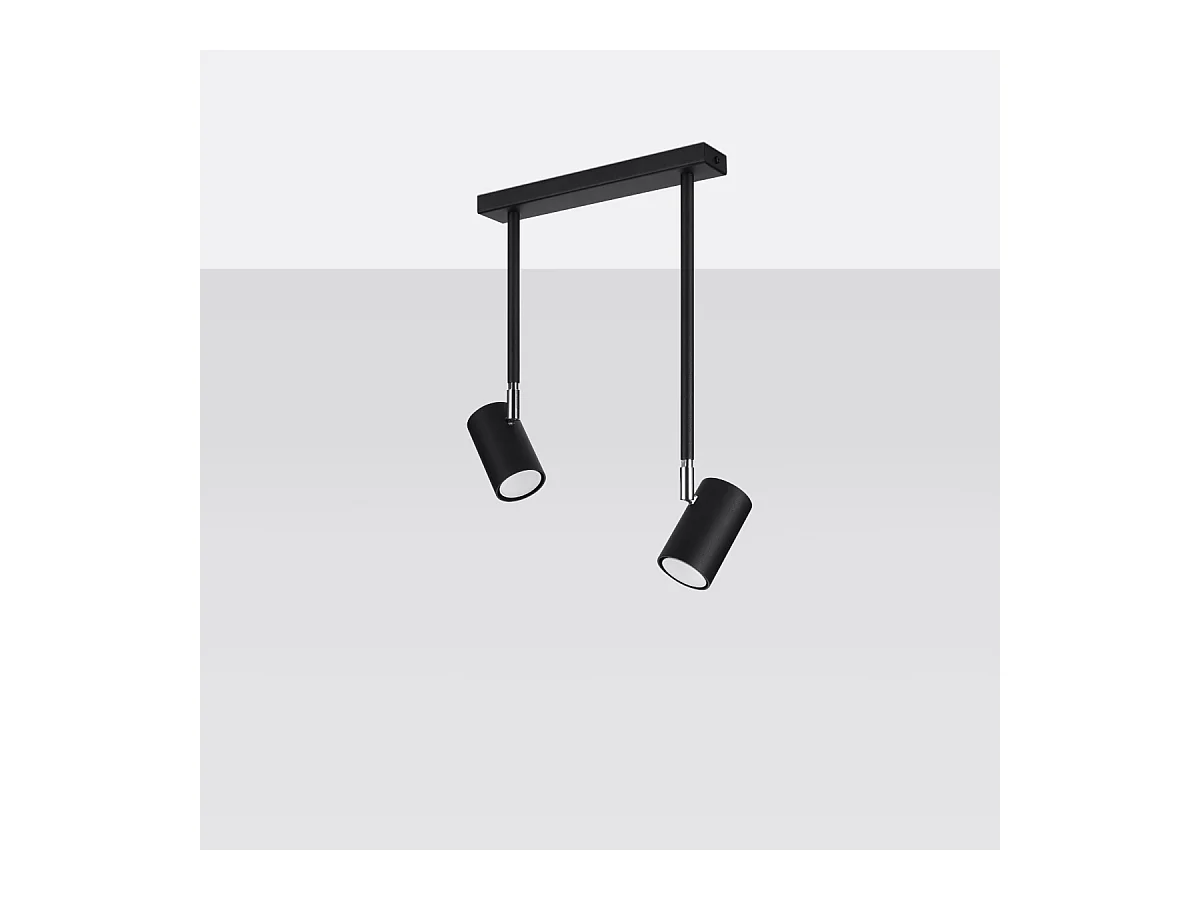 Plafondlampen Novatel modern van  - 2 lichtbronnen 4000K - L.30 x H.43 cm - zwart