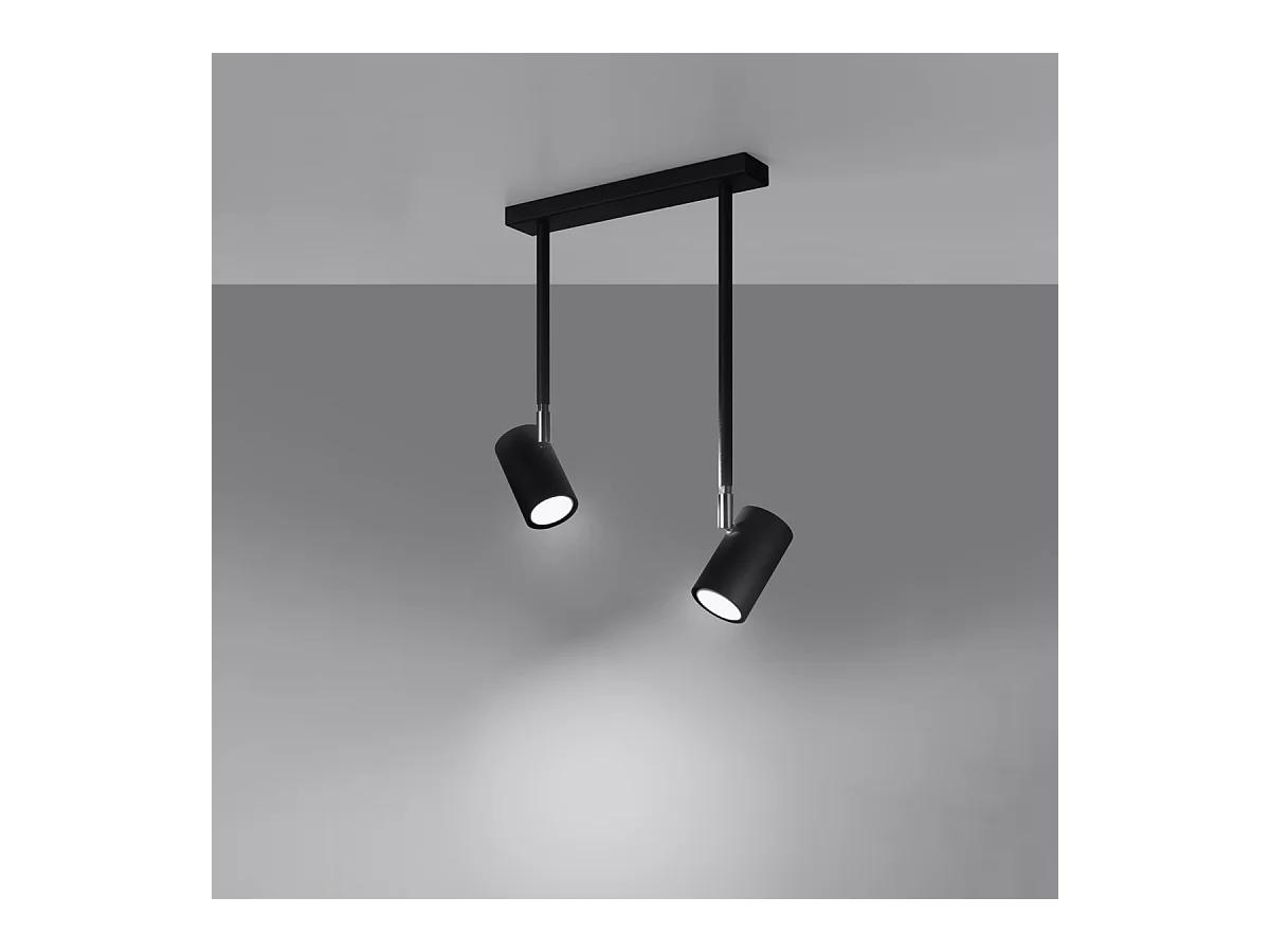 Plafondlampen Novatel modern van  - 2 lichtbronnen 4000K - L.30 x H.43 cm - zwart