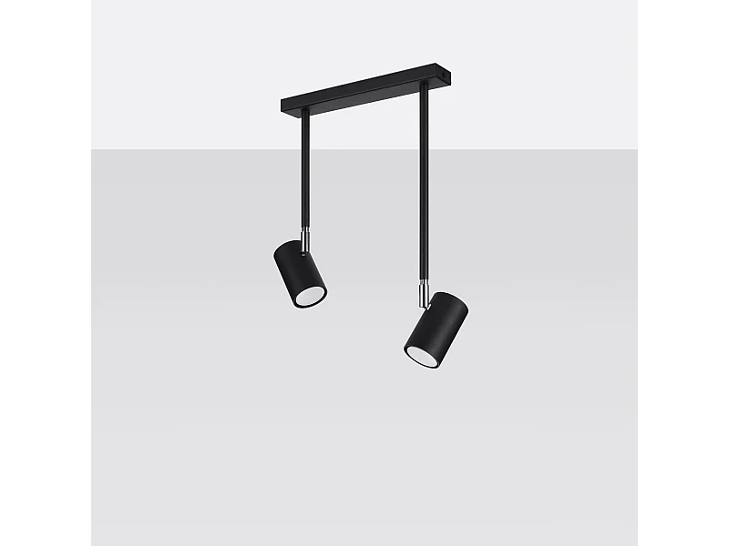 Plafonniers Novatel moderne en acier - 2 sources lumineuses 4000K - L.30 x H.43 cm - noir