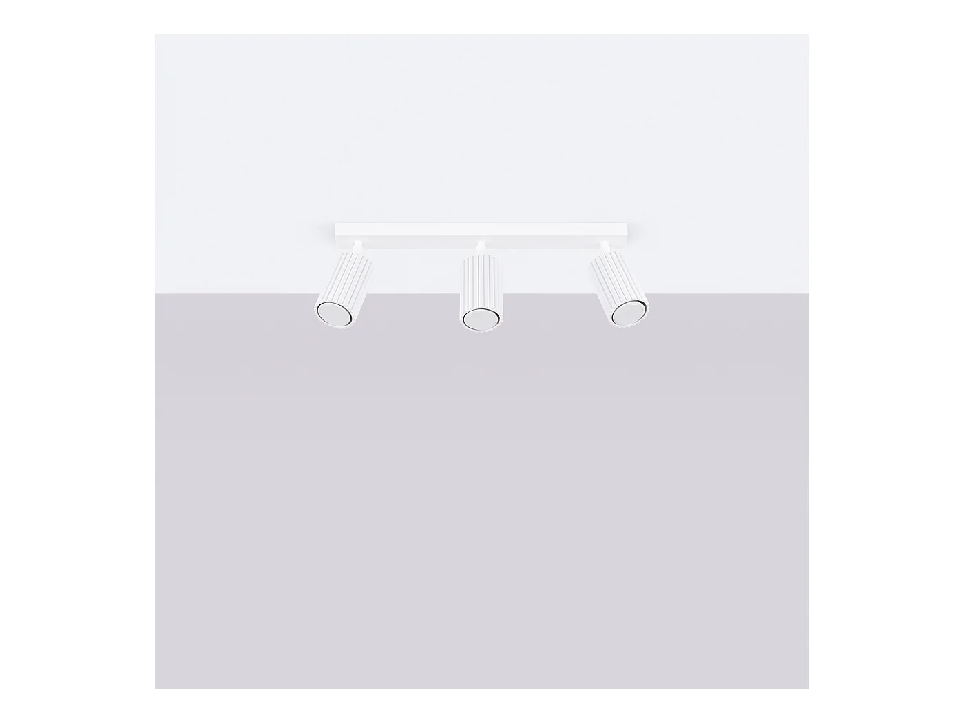 Plafondlamp Gloow minimalistisch van  - 3 lichtbronnen 3000K - L.45 x H.16,5 cm - wit